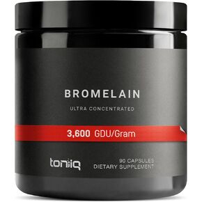 Ultra High Strength Bromelain 1000mg - 3600 GDU/Gram - Highly Concentrated and Bioavailable - Third-Party Tested Formula - 90 Vegetarian Capsules - 45 Servings Per Container - Bromelain Supplement