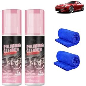 (2PCS) 2025 New Polishing Cleaner Car Interior, Vehicle Interior Polish Interior Detailer, Interior All Purpose Car Cleaner for Rubber, Leather