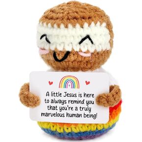 Crochet Jesus Doll Christian Gift for Couples, Handmade Religious Wedding Anniversary Graduation Birthday Present for Him Her Husband Wife, Spiritual Faith Bible Keepsake Boyfriend Girlfriend