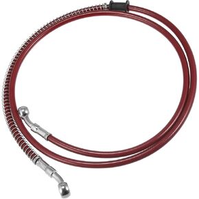55.12" Length 10mm ID Motorcycle Hydraulic Brake Line Oil Hose Pipe Stainless Steel Braided Cable for ATV Motocross Sport Bikes Street Bikes Red Replacement