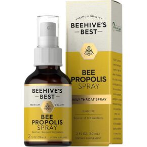 Carlyle Bee Propolis Throat Spray | 2 fl oz | Source of Antioxidants | Bioactive Supplement | Non-GMO | by Beehive's Best