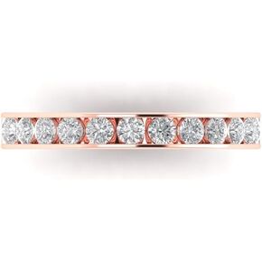 0.39 ct Brilliant Round Cut Clear Simulated Diamond 14k Rose Gold Stackable Band