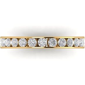 0.39 CT CT RICKIANT ROULL CUT CLAY محاكاة الماس 14K الذهب الأصفر القابل للتكديس