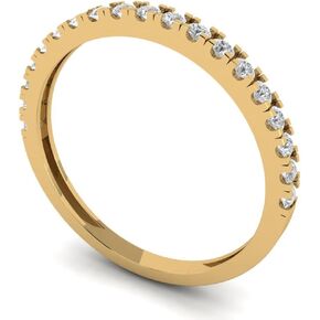 0.57 ct Brilliant Round Cut Clear Simulated Diamond 14k White Gold Stackable Band
