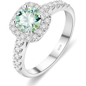 Round Cut Moissanite Solitaire Engagement Rings Moissanite 18 K white glod Plated 925 Sterling Silver Promise Ring