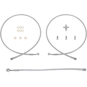 YMT Front Brake Line Kit 3line +2 inch Extended A-arms Fits for Yamaha Banshee 350 1987-2015