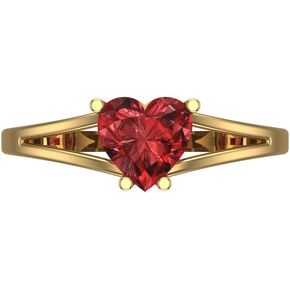 Clara Pucci 1.4ct Heart Cut Solitaire Natural Crimson Deep Red Garnet Bridal Designer Wedding art deco Anniversary Ring 14k Yellow Gold