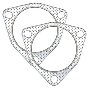 3.5 Inch Exhaust Gasket 3-Bolt 89.5mm Muffler Flange Header High Temperature w/Fire Ring Replacement 2 Pcs 3.5in