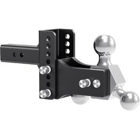 مقطورة مقطورة قابلة للتعديل مركبة الكرة ، Tri-Ball (1-7/8 "، 2" ، 2-5/16 ") ، يناسب 2" 2 بوصة المتلقي ، السحب والتخزين (8 بوصة أعلى وإسقاط)
