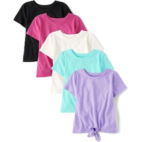 The Children's Place,Girls,Short Sleeve Tie Front Top,Multicolor 5-Pack,Small