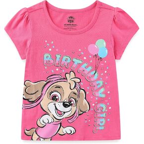 Paw Patrol Nickelodeon Birthday Girls Short Sleeve T-Shirt for Toddlers and Big Kids