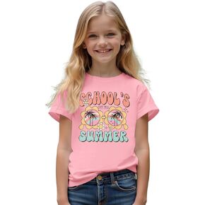 CM C&M WODRO School’s Out for Summer Shirt Girl Last Day of School T-Shirt Kids Cute Summer Vacation Short Sleeve Tees Top