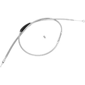 Mofun Stainless Steel 70 11/16" Extended Length Braided Clutch Cable Kit Fit 12" 14" Handlebar Compatible with Harley Big Twin 1987-2006, Fit Softail 1987-2006, Chrome