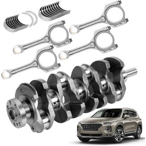 Engine 2.4 Crankshaft Connecting Rod Bearings Kit Compatible with Hyundai Santa Fe Sonata Tucson Kia Optima Sorento Sportage 2.4L, Replace 23111-2G200, 23111-2G230