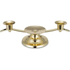 Gold Unity Candle Holder for Wedding Ceremony – 3-Arm Candle Stand with Center Spike for Pillar and Taper Candles, Elegant Metal Wedding Decor in Kuwait