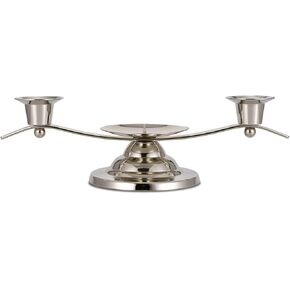 Gold Unity Candle Holder for Wedding Ceremony – 3-Arm Candle Stand with Center Spike for Pillar and Taper Candles, Elegant Metal Wedding Decor