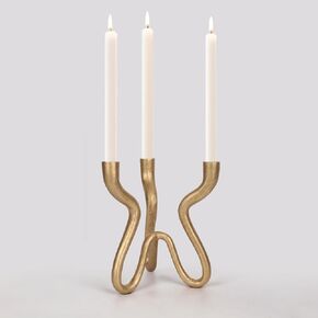 حامل الشمعة الثلاثي Candelabra - معدن من الحديد الزهر تفتت Candlestick مع اللمسة السوداء غير اللامعة - مركزية زفاف أنيقة للمنزل ، تناول الطعام ، ديكور الأحداث