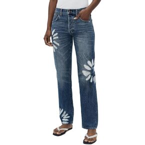 Madewell Women's Dean Easy Straight Jeans in Shibori Wash