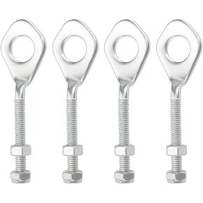 2 Pairs of 12mm Chain Tensioner Axle Adjuster 12mm Adjuster Pit with Nuts for 110cc 125cc ATV Quad Dirt Bike Motorbike Silver