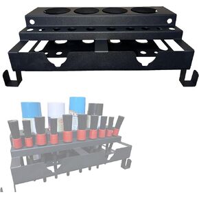 Universal Detailing Spray Bottle Holder - Holds up to 4 sprayers (16oz), 10 Pcs Brush Kit, 2 Pcs Holder for Grinder, 2 Pcs Holders, Easy Installation (Black-1)