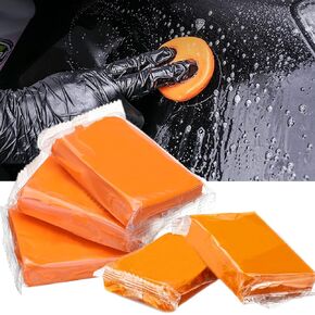 Car Clay Bar 5 Pack 500G ، Premium Grade Clay Bars Auto Detailing Magic Clay Bar Kit with Tafel Clay Bar Cleaner مع قدرة الغسيل والامتصاص لتفاصيل سيارة غسيل السيارات التي تفصل عن نظيفة ، زجاجية (برتقالية)