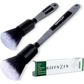 Soft Detailing Brush Set - Premium Large & Small Soft Bristle Car Brushes for Wheels, Interiors, Dashboard, Leather, Chrome, Emblems - Multi-Purpose, Ergonomic Design, Chemical-Resistant