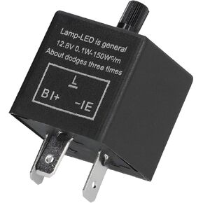 AUCELI Car Flasher Relay, CF-13 3 Pin LED 12V Adjustable Vehicle Electronic Blinker Relay, Flasher Relay for LED Turn Signal Fixing Hyper Blink Flash, Universal Automotive Accessories