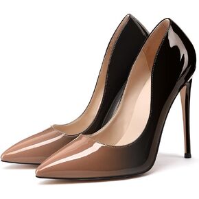 Xiniuniu الكعب العالي للنساء مضخات براءات الاختراع التدرج الجلود 4.7 بوصات/12 سم الرسمية Sexy Fashion Shiletto Grate Wedding Shoes