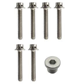 6 Pcs M6×40 Transmission Fluid Pan Screws Oil Pan Bolts and 1 Pcs M12×1.5 Oil Drain Plug Fit for Mercedes Benz C250 C300 E350 G63 AMG GL450,Replace for A0049903512