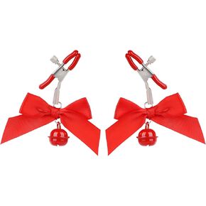 DATOA Body Ring with Bell Bowknot Body Clamps Clip on Body Non Piercing Body Jewelry Nipple Clamps Faux Body Jewelry