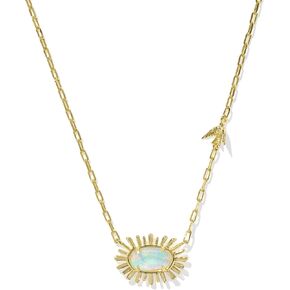 Kendra Scott Womens Elisa Bird Short Pendant Necklace Gold Opalite Illusion One Size One Size