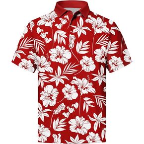 ZITY Mens Golf Shirts Short Sleeve Print Patterns Performance Moisture Wicking Polo Shirt