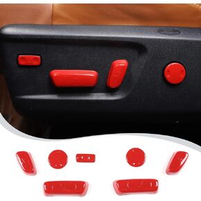 LLKUANG for Toyota Tundra 2014-20 ABS Interior Seat Adjustment Switch Control Button Cover Trim Car Accessories (Red)