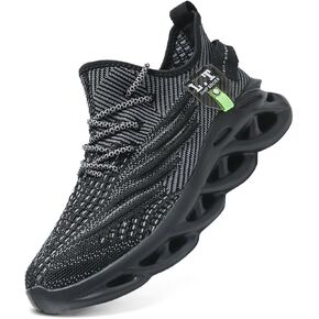 Men Running Shoes Men's Tennis Shoes Lightweight Breathable Fashion Sneakers Non Slip Workout Gym Shoe for Running Black Size US 11