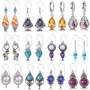 SUNNYOUTH 12 Pairs Drop Dangle Earrings for Women Boho Jewelry Waterdrop Earrings Set