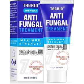 Antifungal Cream 10X Fast, Clinically Proven Ketoconazole Soothing Relief for Seborrheic Dermatitis, Ringworm Treatment for Humans, Folliculitis, Jock Itch, Athletes Foot, Ringworm, Tinea - 20g
