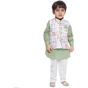 AJ DEZINES Boys Indian Wear Bollywood Style Kurta Pyjama Waistcoat for Kids