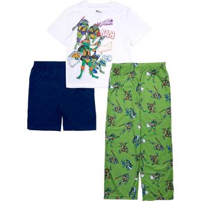 Teenage Mutant Ninja Turtles Boys' 3-Piece Loose-fit Pajama Set, Soft & Cute for Kids