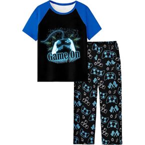 Fiodrimy Boys Pajamas Little Big Boys Shorts Shorts and Pants Pajamas 2 قطعة PJS مجموعة ملابس نوم بحجم 8-14