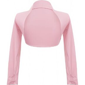 Kids Girls Ballet Dance Wrap Top Long Long Sleeve Open Front Cardigan Sweater Earn Up Pullover Crop Top for Leotard