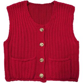 Unisex Sweater Vest Cute Sleeveless Cardigan Boys and Girls Summer Knit Vest 2025 Trendy Top, 5-14 Years