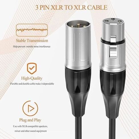 tisino XLR Cable, Microphone Cable XLR Male to XLR Female Balanced Microphone Cord Compatible with Preamps/Speaker Systems and More - 1.8m/6ft in Saudi Arabia