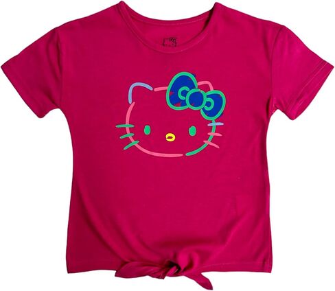 Hello Kitty Girls 2-Piece Tie Front T-Shirt and Dolphin Short Set in Saudi Arabia