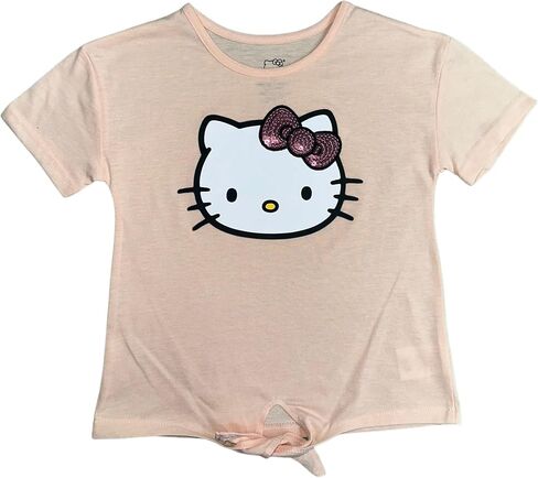 Hello Kitty Girls 2-Piece Tie Front T-Shirt and Dolphin Short Set in Saudi Arabia
