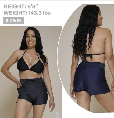 Tournesol Women's Swim Shorts High Waisted Bathing Suits Bottoms Swimsuit Tankini Boy Shorts V Slits Swimwear Board Shorts in Saudi Arabia