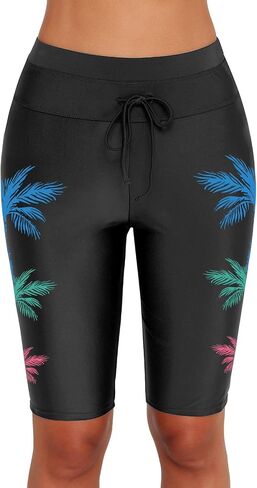 ECUPPER Women's High Waisted Swim Shorts Long Swimming Board Shorts for Women Plus Size Tankini Bottom Swim Leggings in Saudi Arabia