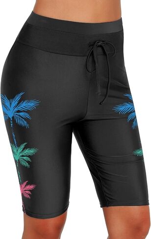 ECUPPER Women's High Waisted Swim Shorts Long Swimming Board Shorts for Women Plus Size Tankini Bottom Swim Leggings in Saudi Arabia