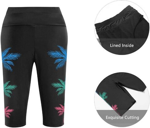 ECUPPER Women's High Waisted Swim Shorts Long Swimming Board Shorts for Women Plus Size Tankini Bottom Swim Leggings in Saudi Arabia