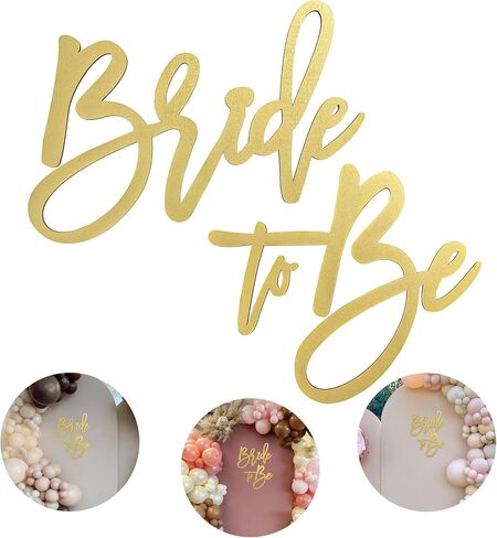 Wooden Bride to Be Sign with Gold Painted for Bachelorette Bridal Party Banner Bridal Shower Bride to Be Decorations（Gold） in Saudi Arabia
