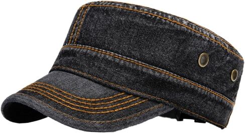 Military Hats Army Caps Cadet Caps Washed Cotton Flat Top Hats Newsboy Hats Adjustable Veteran Caps for Men Women 2025 in Saudi Arabia